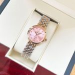 Omega De Villle Ladymatic 316L Steel 30mm Quartz Movement Pink Dial Watch